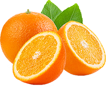 Oranges in transparent background