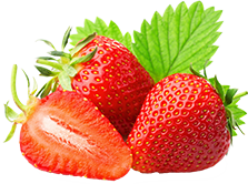 Strawberries in transparent background