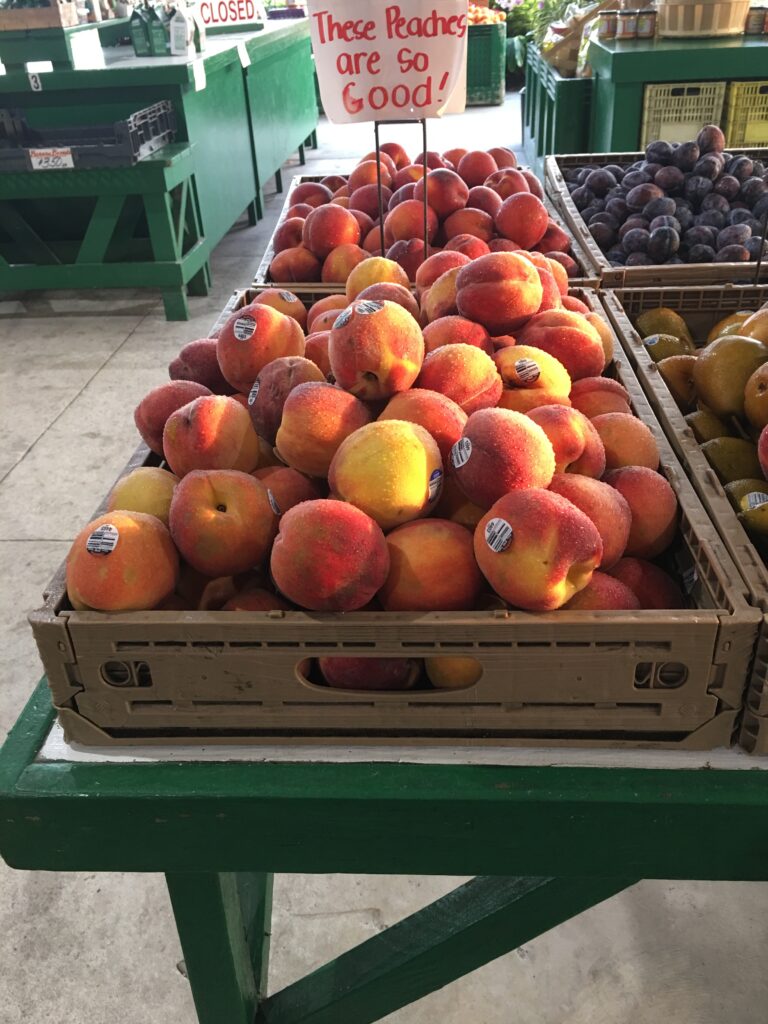 A pile of Idaho peaches